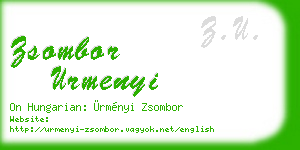 zsombor urmenyi business card